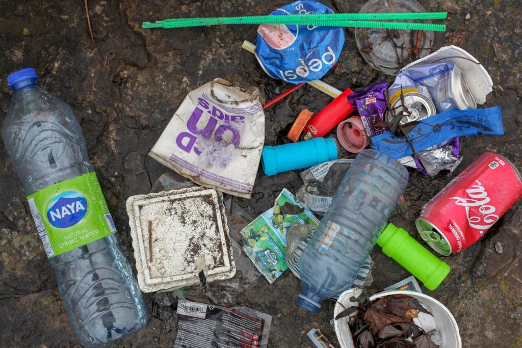 Image of plastic waste accumulating in the environment.
